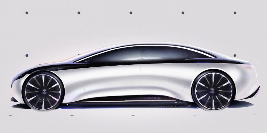 Эскиз Mercedes-Benz Vision EQS 2019 года  (фото 5 из 54)